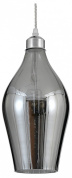 подвесной светильник с дымчатым стеклянным плафоном вытянутой каплевидной формы