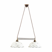 люстра с двумя плафонами из состаренной латуни