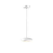 подвесной светильник с белым дисковым корпусом и компактным подвесом