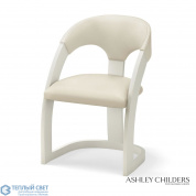 Delia Dining Chair-Antique White-Milk Leather Global Views кресло