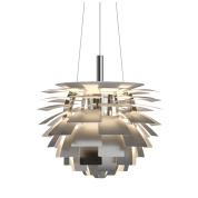 подвесная люстра с многослойными металлическими лепестками в форме артишока