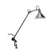 светильник на прищепке с коническим плафоном серого цвета
