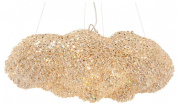 подвесной светильник с множеством элементов из золотистого стекла в форме облака