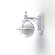 настенное бра с опаловым плафоном на белом кронштейне