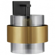 настенное бра с двойным стеклянным цилиндром и золотистым декоративным поясом