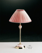 настольная лампа с полосатым абажуром и вытянутой стойкой