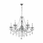 Kolarz PISANI CRYSTAL 1301.85.5.SpT люстра хром ø83cm высота 80cm мин. высота 100cm макс. высота 150cm 5 ламп e14