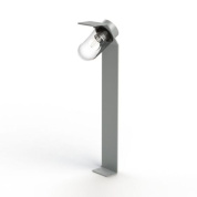 садовый боллард с прозрачной лампой и серыми торцами