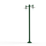 двойной уличный фонарь на зелёном основании