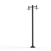 двойной уличный фонарь на тёмно-сером основании