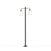 уличный фонарный столб с двумя плафонами и белым каркасом