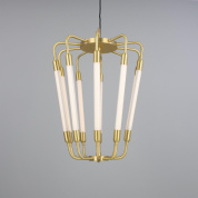 подвесная кластерная люстра с вертикальными трубчатыми стеклянными плафонами