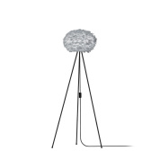 напольный светильник с абажуром из перьев светлого оттенка