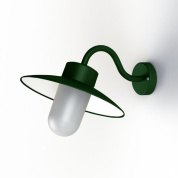 настенный светильник с металлическим отражателем темно-зеленого цвета