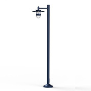 уличный фонарный столб с синим корпусом и круглым плафоном