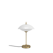 настольная лампа с купольным плафоном на изогнутой ножке