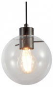 подвесной светильник с шарообразным плафоном из прозрачного стекла
