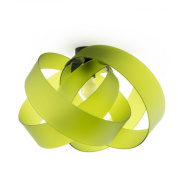 потолочный светильник с переплетенным плафоном зеленого цвета