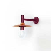 настенный светильник с купольным плафоном на бордовом кронштейне