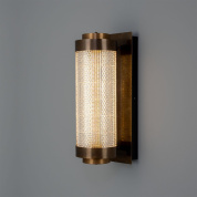 одноламповый настенный светильник с цилиндрическим рифлёным плафоном в ретро-стиле