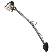 настенное бра с металлическим плафоном на длинном изогнутом кронштейне