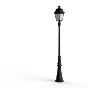 фонарный столб чёрного цвета с прозрачным плафоном в классическом дизайне