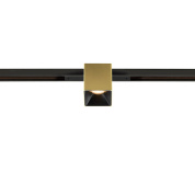 магнитный трековый светильник золотистого оттенка квадратной формы для магнитного трека 48V