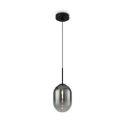 подвесной светильник с каплевидным плафоном из черного стекла