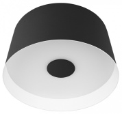 накладной потолочный светильник с чёрным корпусом и белым рассеивателем