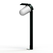 садовый столбик с овальным плафоном и чёрной стойкой