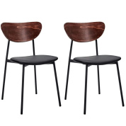 набор из двух стульев с сиденьем из шпона и металлическим каркасом