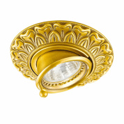 встраиваемый потолочный светильник с золотым корпусом и орнаментом