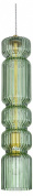 подвесной светильник с рифленым плафоном из зеленого стекла цилиндрической формы
