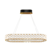 подвесной светильник с двойным кольцом и кристаллами цвета золото