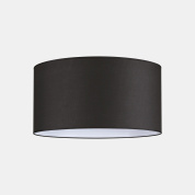 потолочный светильник с крупным цилиндрическим плафоном черного цвета