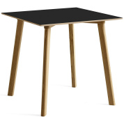 квадратный обеденный стол чёрный/дуб на деревянной основе
