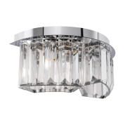 настенный светильник с хрустальными подвесами и отражающим хромовым корпусом