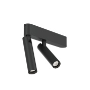 двойной настенный спот цилиндрический черный