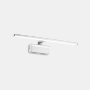 настенный светильник для зеркала с прямоугольным корпусом из хромированного алюминия