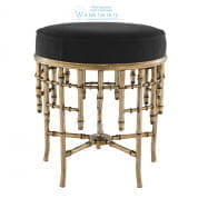 111252 Stool Alessia S vintage brass finish albin black Eichholtz