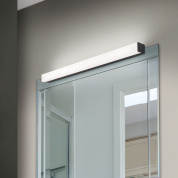 настенный светильник-подсветка для зеркала с линейным корпусом в чёрном цвете