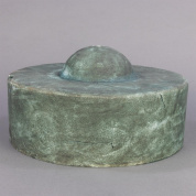 керамический абажур цилиндрический голубой 28 см