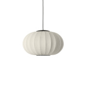 KWO57 PW LED Knit-Wit Made By Hand Подвесной светильник с овальным текстильным абажуром белого цвета с LED