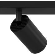 потолочный светильник черного цвета цилиндрической формы с направленным светом