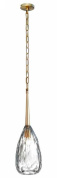 подвесной светильник с вытянутым хрустальным плафоном на тонкой подвеске