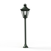 садовый уличный столбик с фонарем в зеленом цвете
