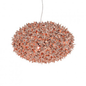 подвесная люстра с цветочным плафоном медного цвета