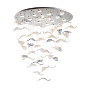 подвесная люстра с множеством фигурных подвесов в воздушной композиции