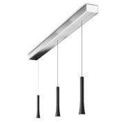 подвесной светильник с вытянутыми подвесами темного цвета