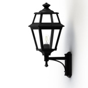 настенный фонарь чёрного цвета с прозрачными вставками